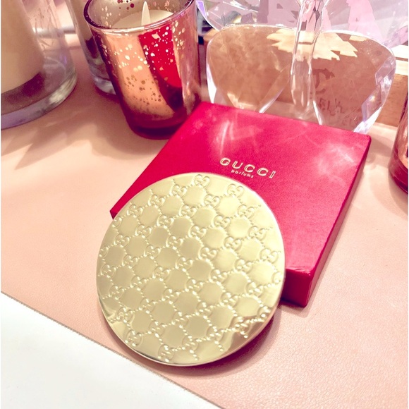 Gucci Other - Gucci Gold Monogram Compact Makeup Mirror